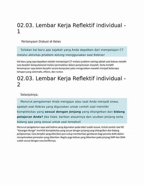 Aktivitas Reflektif Untuk Pengembangan